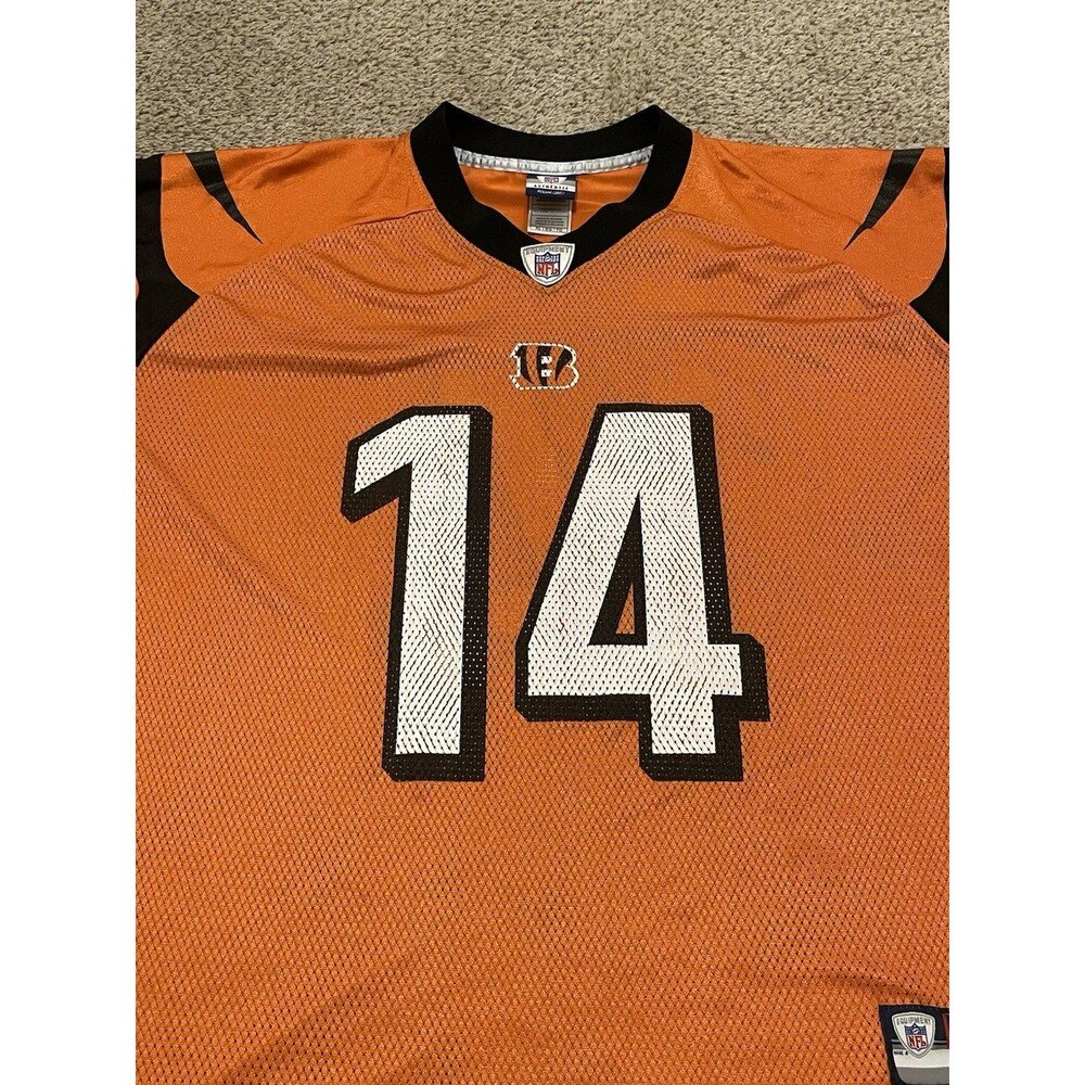 VINTAGE NFL BENGALS JERSEY #14 | DALTON | REEBOK MENS SIZE XLARGE - Picture 3 of 4